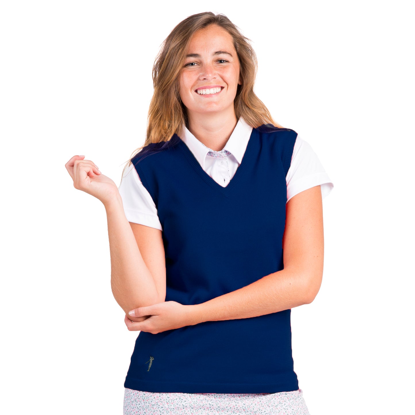 Chaleco de Golf para Mujer Marino | Cuello Pico y Lana Merino