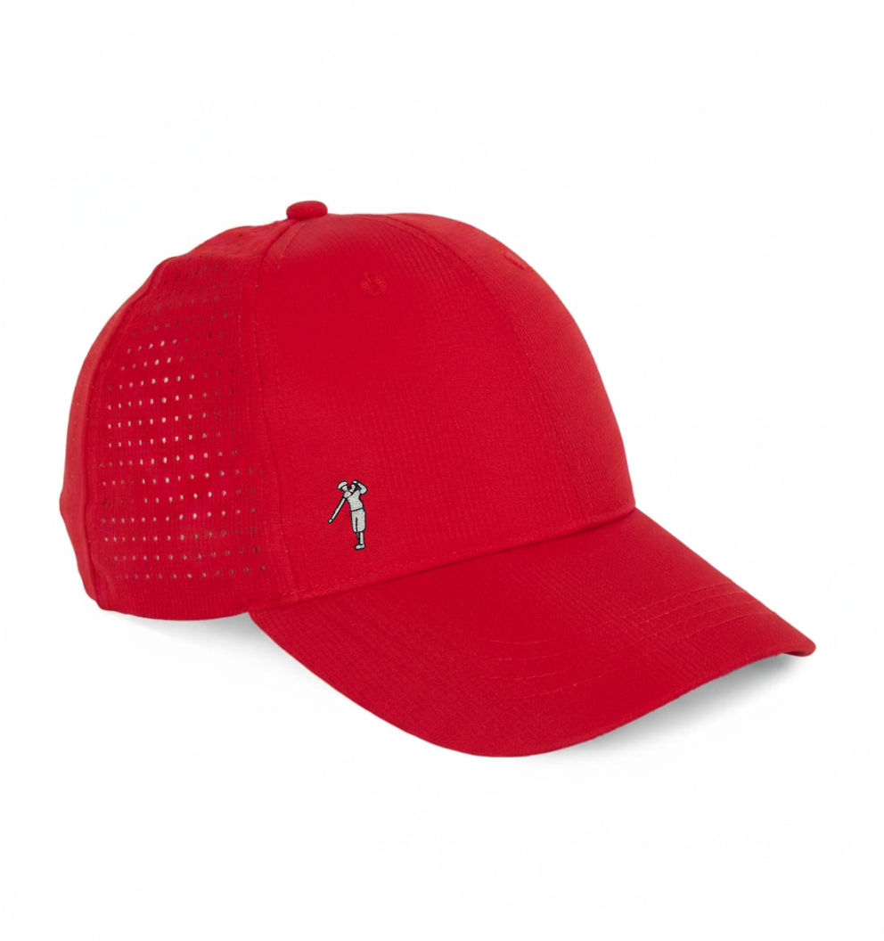 Gorra de golf perforada roja