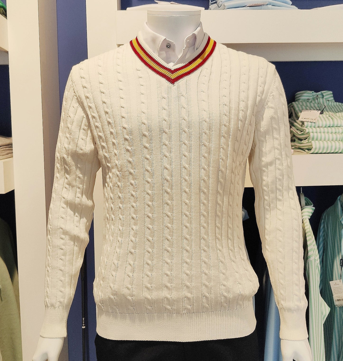 Jersey Pico Ocho Bandera España - Beige, 100% Algodón
