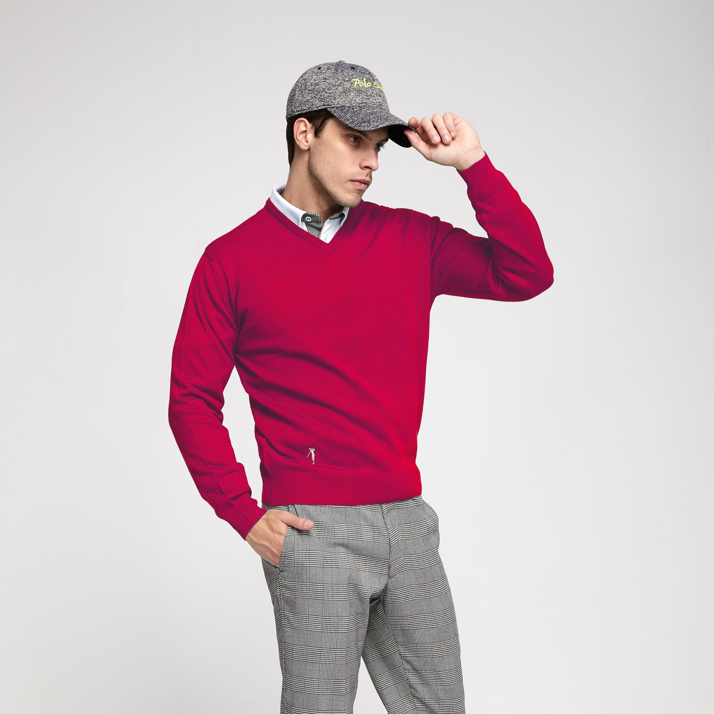 Jersey de Golf Pico Lana Merino Rojo | Estilo y Confort para Golfistas