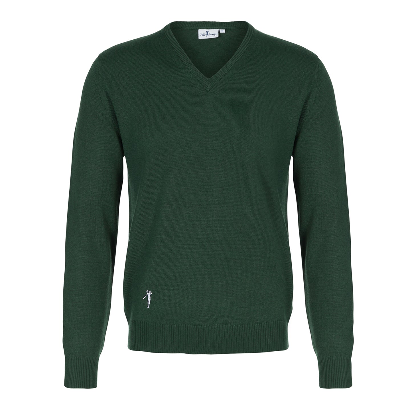 Jersey de Golf Pico Lana Merino Verde Botella | Comodidad y Estilo para Golfistas