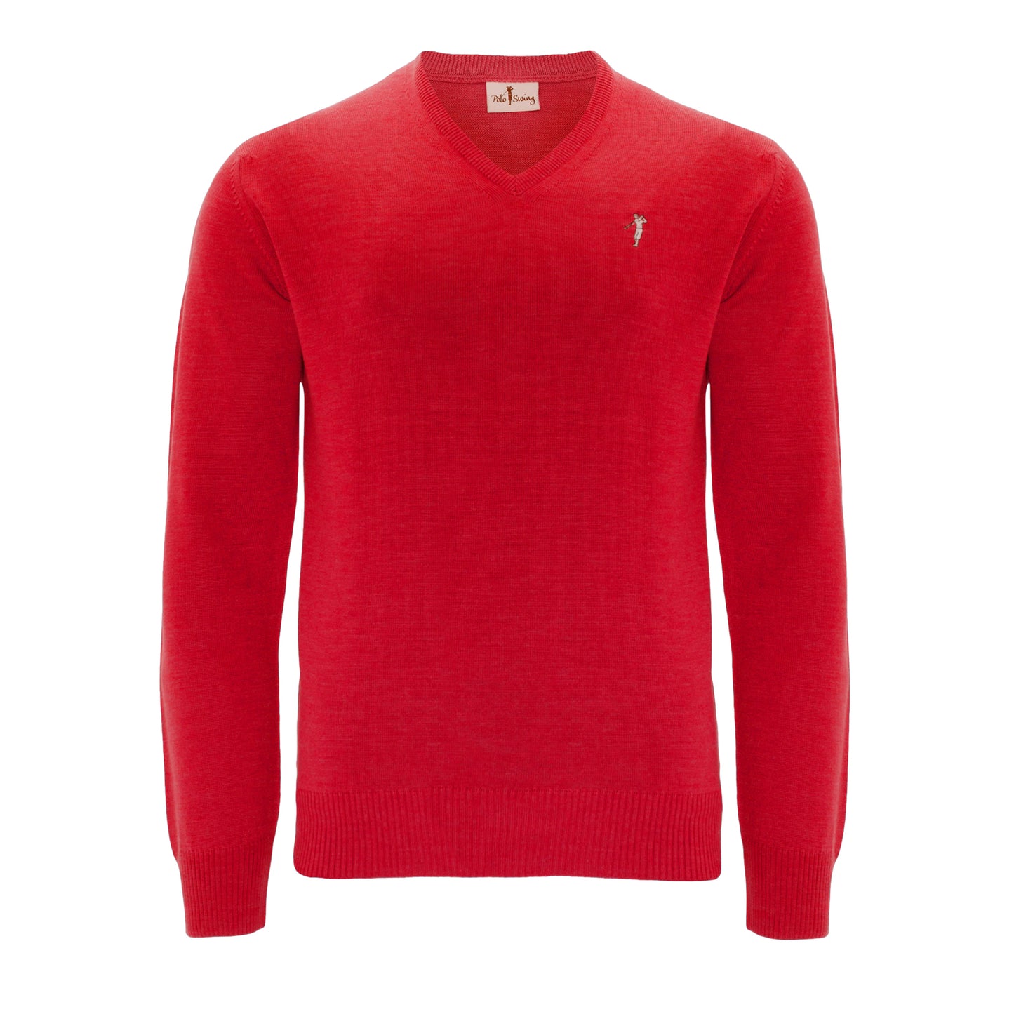 Jersey de Golf Pico Lana Merino Rojo | Estilo y Confort para Golfistas