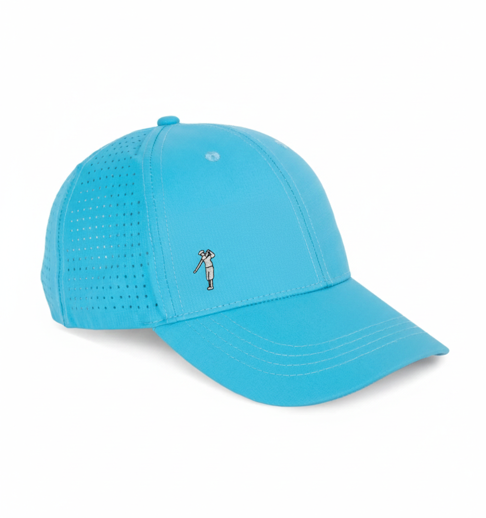 Gorra de golf perforada turquesa